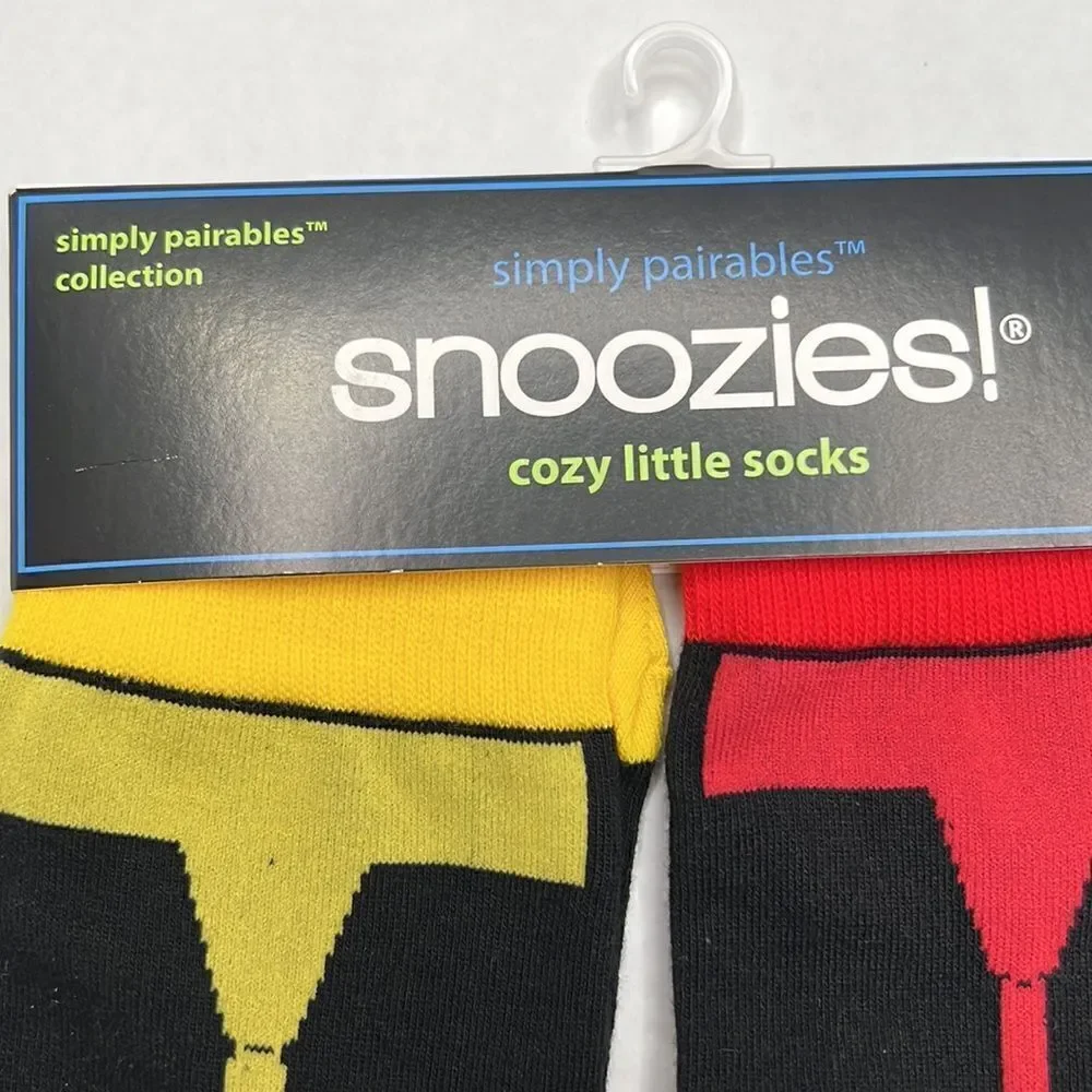 Snoozes cozy simply pairables hotdog and hamburger mustard and ketchup socks NWT